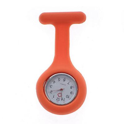 

Silicone Gel Nurses Pocket Fob Watch Infection Control Machine Washable ORANGE