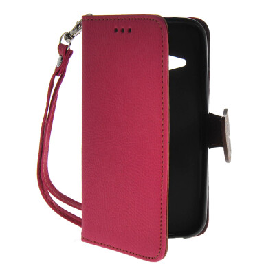 

MOONCASE Litch Skin Leather Wallet Card Holder Pouch with Kickstand Case Cover for HTC One 2 Mini ( M8 Mini ) Hot pink