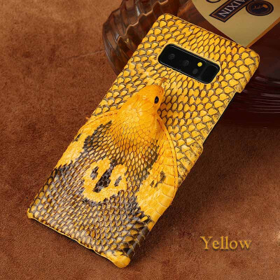 

Genuine Leather Phone Case For Samsung Note 8 Case Snake Head Rear cover For S7 S8 Plus Back Cover