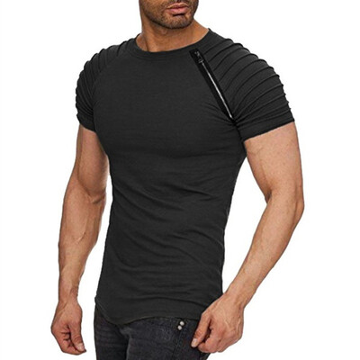 

Summer Mens Slim Fit Short Sleeve T Shirt