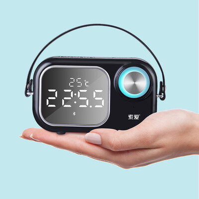 

Soaiy E16 Bluetooth Speaker Computer Subwoofer Card U disk Portable Car Outdoor Radio Alarm Clock