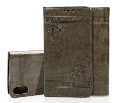 

Iphone X Oil wax embossed leather Wallet Case Stand Protective Cover Case for Apple iPhone X