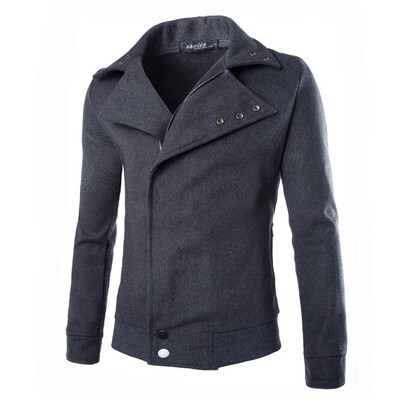 

Zogaa Casual Pure Color Wool Slim Mens Jacket