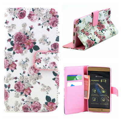 

OONCASE Cute Pattern держателя Кожаный бумажник флип карты с Kickstand Чехол для Huawei Ascend P8