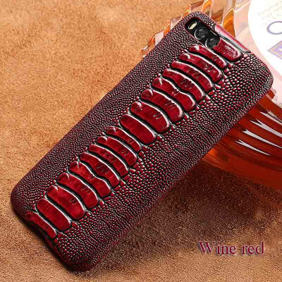 

Genuine Leather Phone Case For Xiaomi 6 Case Ostrich Foot Texture Back Cover For Redmi 4 4X 5 5A Case