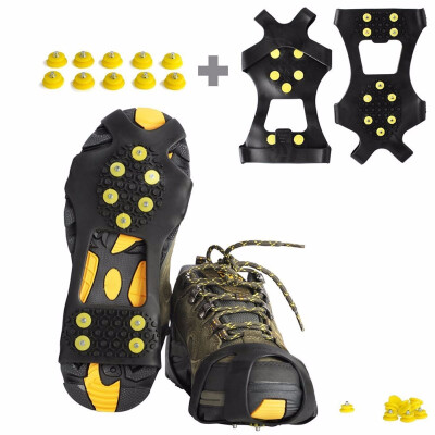 

Ice Cleats Willceal Ice Grips Traction Cleats Grippers Non-slip Over ShoeBoot Rubber Spikes Crampons Anti Slip 10 Steel Studs Cr