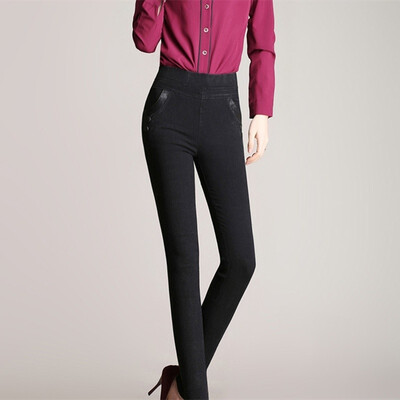 

New Spring And Autumn High Waist Elastic Plus Size women Skinny Pants Imitation Denim pants Femme leggings -5XL