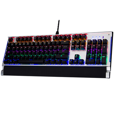 

Founder iFound speed 9 mechanical keyboard computer desktop metal panel usb cable lighting Jedi survival game keyboard green axis black silver