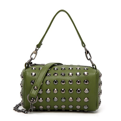 

SMOOZA chain shoulder bag for women small handbag purse with rivets female crossbody bags mini messenger bags clutch totes