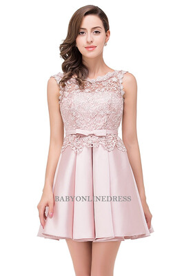

2018 New Arrival Prom Dresses Short Sexy Applique Lace Formal Party Gown Prom Dress
