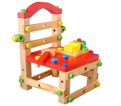 

New Wooden Baby Toys Wooden Multi-Purpose Work Chair Baby Gifts