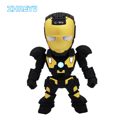 

New C-89 Iron Man Wireless Bluetooth Speaker Mini Portable LED Robot Wireless Phone Speaker Card Mini Subwoofer