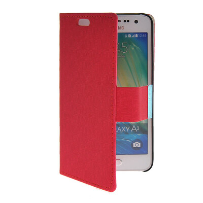 

MOONCASE Slim Leather Side Flip Wallet Card Slot Pouch with Kickstand Shell Back чехол для Samsung Galaxy A3 Red