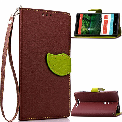 

MOONCASE [Leaves Magnetic] Wrist Strap Flip PU Leather Wallet Card Pouch Bracket Stand Back Case Cover for Nokia Lumia N830