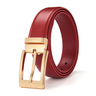 

Xhtang Fashion Mens Belt Metal Pin Buckle Belt Genuine Leather Belt Wild Plaid Jeans Belt