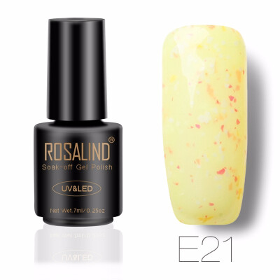 

ROSALIND Gel 1S SNOWFLAKE 7ML Glitter 24 Color Nail Gel Polish LED UV glitter Gel Varnish Soak Off Base Top Coat Needed Nail Art