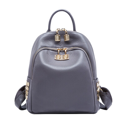 

Boyatu leather backpack fashion Korean college wind ladies bag travel backpack female Danshan powder