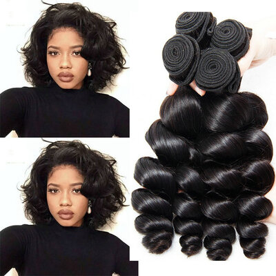 

CLAROLAIR Hair Unprocessed Human Hair Extentions Loose Wave Human Hair Weaving Malaysian Virgin Hair Loose Wave 4 Bundles