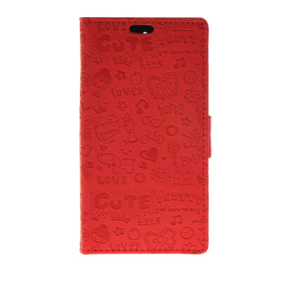 

MOONCASE Cute Little Witch Leather Side Flip Wallet Card Holder Stand Pouch Case Cover for Huawei Ascend Y625 Red