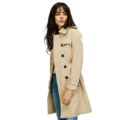 

2018 Autumn New Product Trench Mejur Waterproof Lapel Double Breasted Slim Outwear Trench Coat For Women