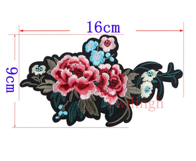 

1 Pcs Flower Patches Sequined Sticker Sew Iron On Patch Red Rose Flowers Applique Garment DIY Clothes Repair Badges For Wedding