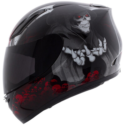 

YOHE 991 motorcycle helmet men&women personality cool game full face helmet winter warm full cover running helmet black red death XXL code