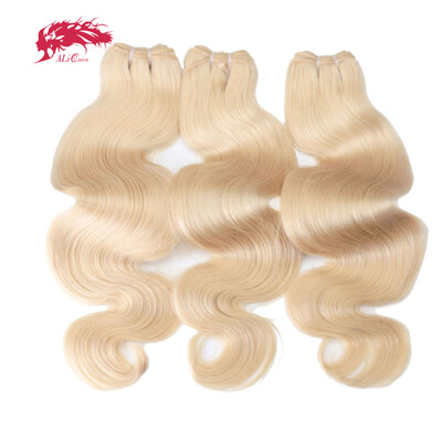 

Ali Queen Hair 613 blonde Brazilian hair bundles Body Wave Virgin Hair 3PCS 613 hair extensions Free Shipping
