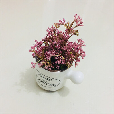 

Zakka pastoral fresh milk ceramic bottle wheat artificial flower plant decoration potted desktop ornaments home decorations