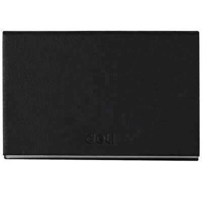 

Effective deli 7629 PU leather portable business card case men card box black