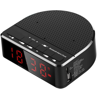 

TOPROAD Mini Desktop Bluetooth Speaker Wireless Hifi Stereo Music Player Support Alarm Clock FM radio Time Display TF Parlante