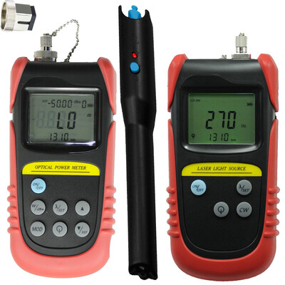 

Handheld Min Fiber Optical Power Meter-70dB to 6dB 1310nm1550nm Wavelength Optical Laser Source 5mw visual fault locator