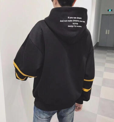 

2018 Autumn Fun Striped Hoodie Student Loose Sweater printing Cartoon Bf Style Hooded Jacket Unisex