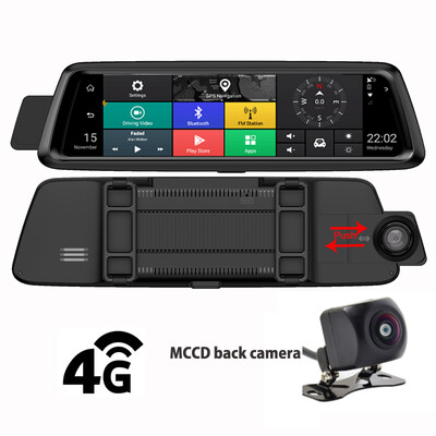 

10" Full Touch Screen 4G wifi ADAS Rearview Mirror Car DVR Camera Android GPS Navigator Dual HD Front Rear Cam