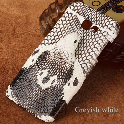 

Genuine Leather Phone Case For Samsung A7 2017 Case Snake Head Rear cover For Note 8 C9 Pro Back Cover