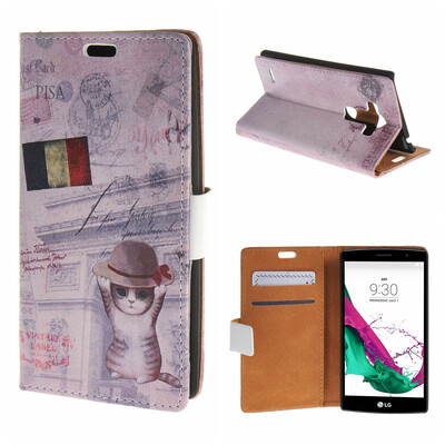 

MOONCASE LG G4 Beat G4S ЧЕХОЛ ДЛЯ Flip Wallet Card Slot Stand Leather Folio Pouch /a08