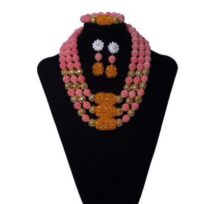 

2018 African Beads Nigerian Wedding Jewelry Sets Yellow Brand Necklace Bridal Beads Jewelry Balls Necklace Sets Free Shipping