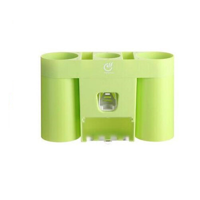 

Multi-function wall-mounted automatic toothpaste dispenser with Cups toothbrush holder storage rack bathroom accessories