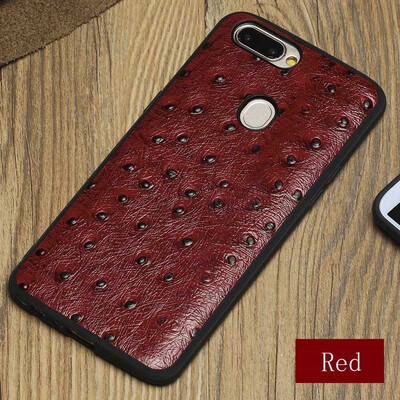 

Genuine Leather Phone Case For OPPO R11s Ostrich Texture Back Cover For R9 R9s plus Cases