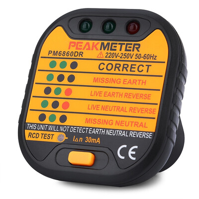 

PEAKMETER PM6860DR 220V - 250V EU Plug Socket Tester Quickly check if the electric wire connection is wrong