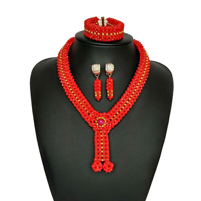 

Orange Coral Wedding African Beaded Jewelry African Jewelry Sets For Women Nigerian Bridal Jewelry African Beads Jewelry Set
