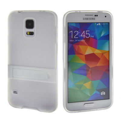 

MOONCASE Soft Flexible Silicone Gel TPU Skin with Kickstand Shell Back Case Cover for Samsung Galaxy S5 i9600 Clear