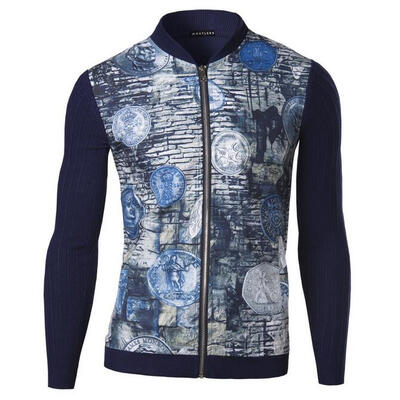 

Zogaa New Mens Jacket Casual Printing Zipper Process
