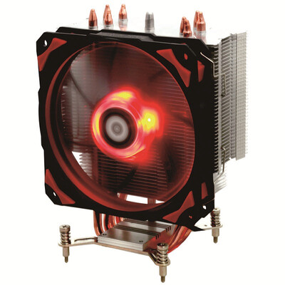 

ID-COOLING SE-214pro red&black version of the reinforced tower side blowing CPU heat sink four heat pipe 12cm temperature control quiet damping red light fan