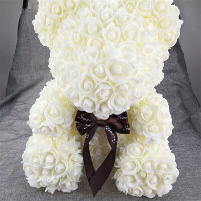 

40 CM high Rose bear Valentines Gift preserved fresh flower romance artificial rose toy of flower Womens Gift flower bear