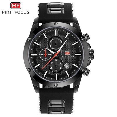 

MINI FOCUS Top Brand Silicone Strap Sport Men Quartz Watch MF0089G