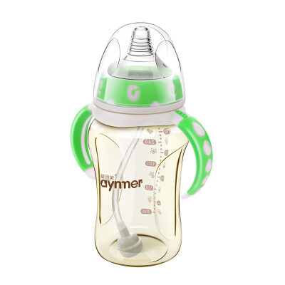 

Aynmer AYM9662 Ainmei ppsu resistance to wide-bore bottle newborn baby anti-flatulence plastic baby bottle baby supplies green 300ml