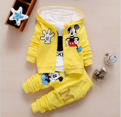 

New Children Girls Boys Fashion Clothing Sets Autumn Winter 3 Piece Suit Hooded Coat Clothes Baby Cotton Brand Tracksuits