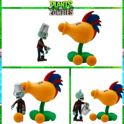 

PVZ Plants Vs Zombies Peashooter PVC Action Figure Model Toy Gifts Toys for Children High Quality Brinquedos Can Launch