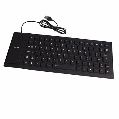 

Folding Keyboard USB Mini Flexible Silicone Keyboard 85 Silent Keys Wired Waterproof Keyboards for Laptop Notebook Desktop PC