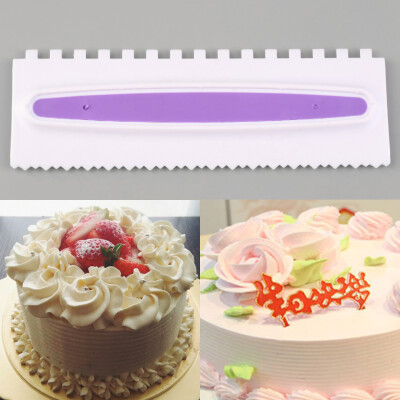 

Plastic Sawtooth Shape Cake Cream Smoother Scraper Spatula Decor Tools DIY